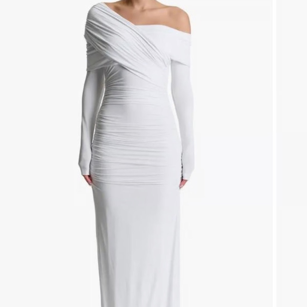 Naked Wardrobe White Off-Shoulder Maxi Dress